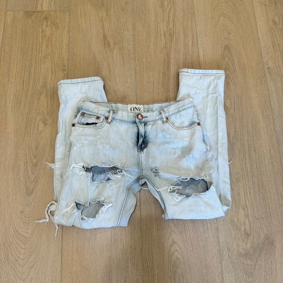 One Teaspoon One Teaspoon Women's Trashed Jeans Light Wash - Picture 1 of 5
